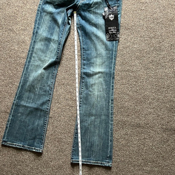 NWT Y2K ReRock for EXPRESS Boot Cut Low Rise Jeans Embroidered Size 4 (31x32.5) - Picture 12 of 16